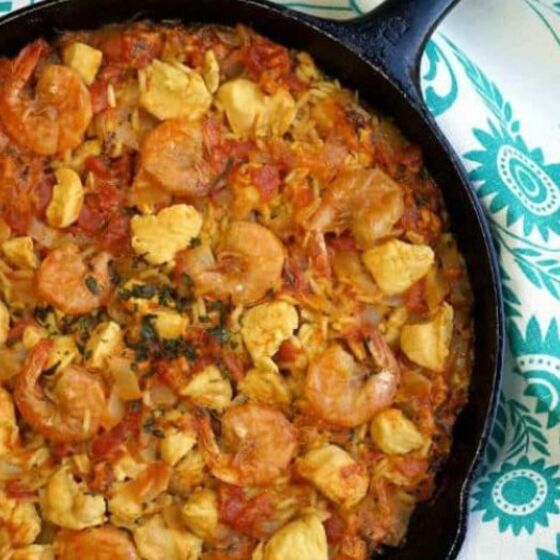 Easy Shrimp and Chicken Paella